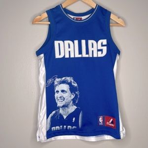 NBA majestic Dallas mavericks basketball jersey #41 Nowitzki boys size 10/12 GUC